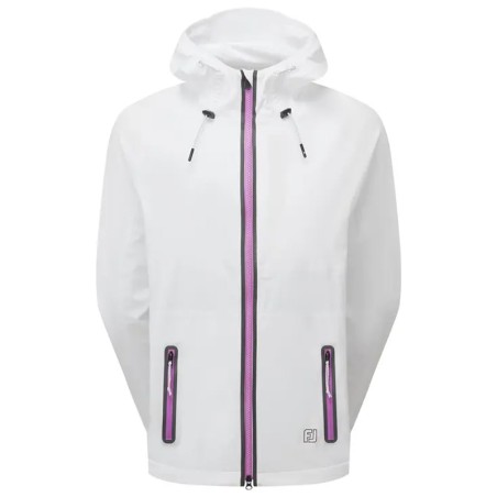 Veste de pluie FootJoy HydroKnit Blanc/Noir/Mûre | Imperméable & stretch | Route du Golf