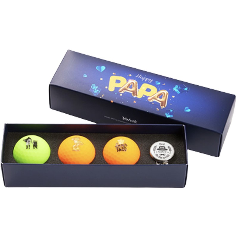 Coffret Balles de Golf Volvik « Bonne Fête Papa » – Idée Cadeau Fête des Pères