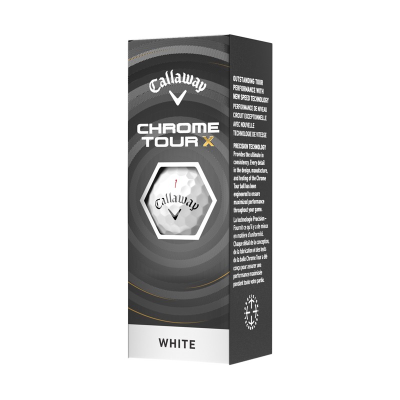Balles de golf Callaway Chrome Tour X 2026 | Spin Max & Performance Tour
