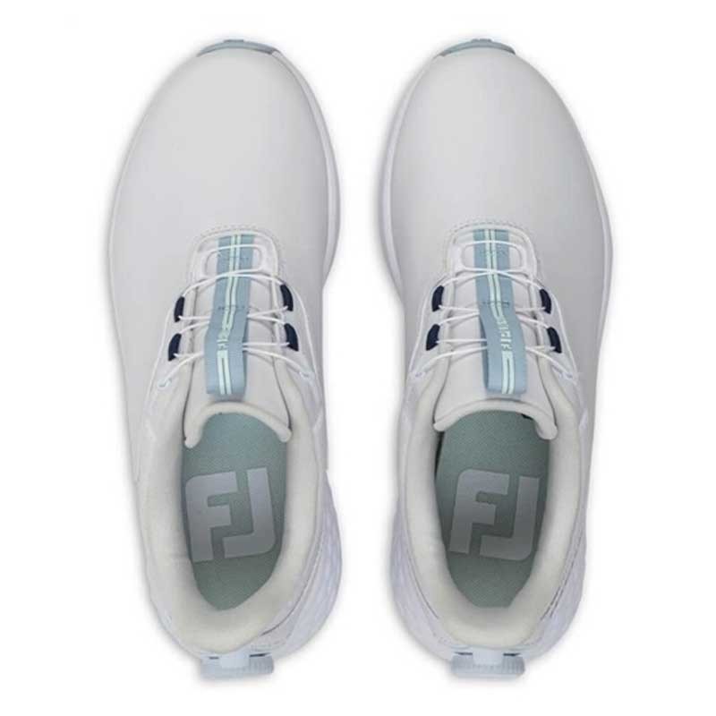 Chaussures Golf Femme FootJoy Pulse BOA Blanc/Bleu - Confort SofFOAM