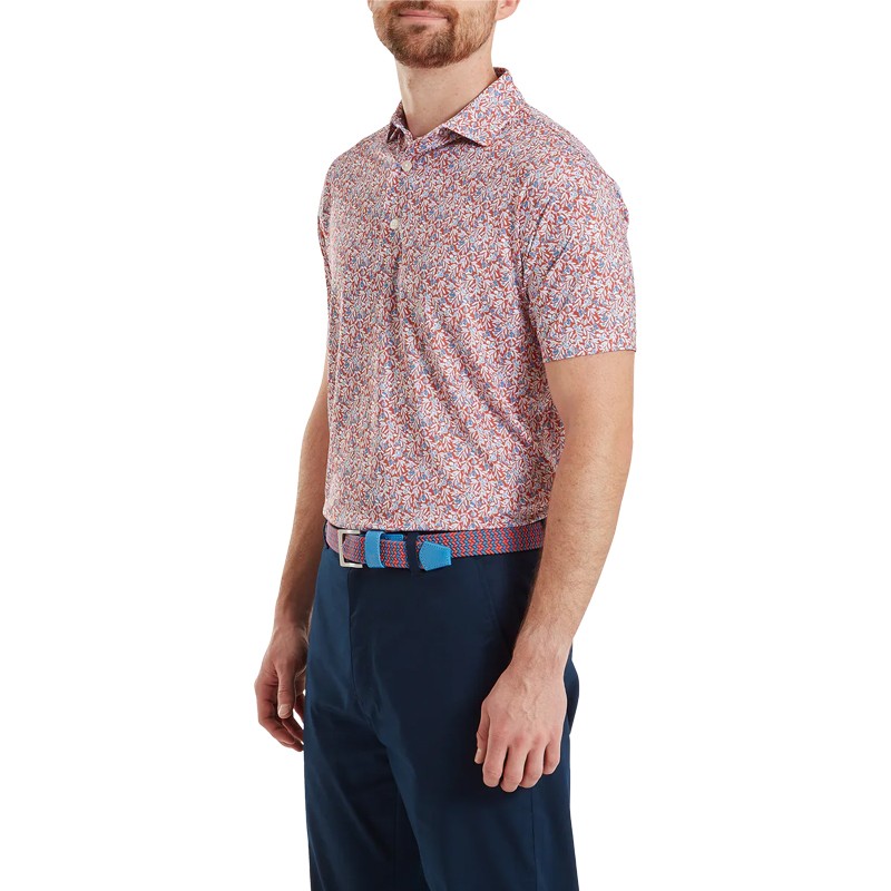 Polo FootJoy Meadow Print Lisle Homme – Polo Golf | Route du Golf