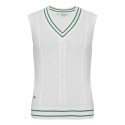 Pull sans manches Röhnisch Cotton Cable blanc/vert | Golf femme élégant