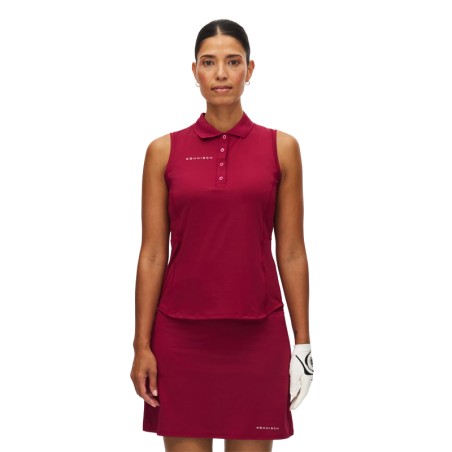 Polo sans manches Röhnisch Nicky rouge | Polo golf femme respirant
