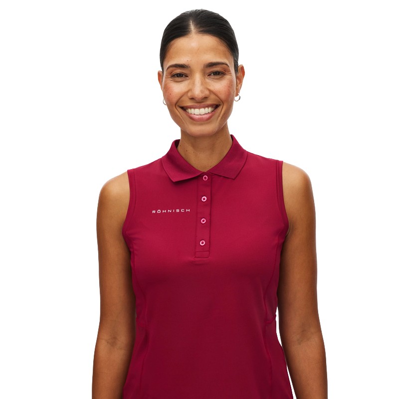 Polo sans manches Röhnisch Nicky rouge | Polo golf femme respirant