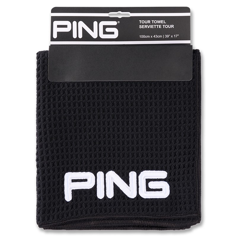 Serviette PING Tour Towel | Serviette de golf absorbante et pratique – Route du Golf