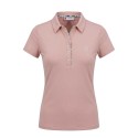 Polo Golf Femme Chiberta Aki Pêche - Stretch & Détails Feuille Brodée