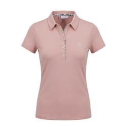 Polo Golf Femme Chiberta Aki Pêche - Stretch & Détails Feuille Brodée