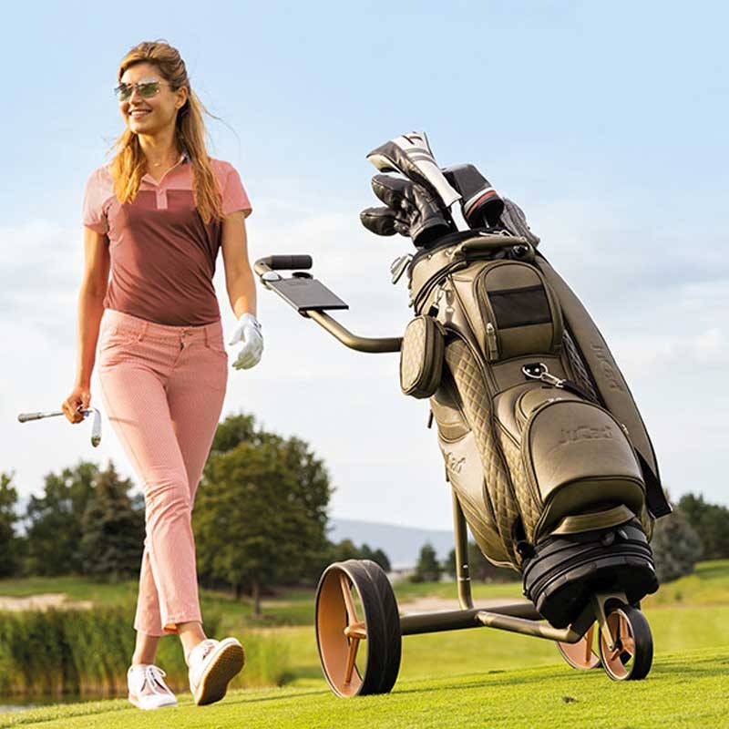 JuCad Carbon Travel Verde Rosé 3.0 - Chariot Golf Carbone & Or Rose