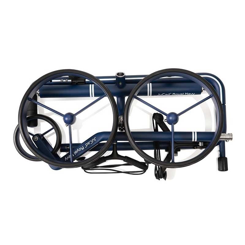 Chariot de golf électrique JuCad Carbon Travel Royal Navy 3.0 | Compact carbone premium