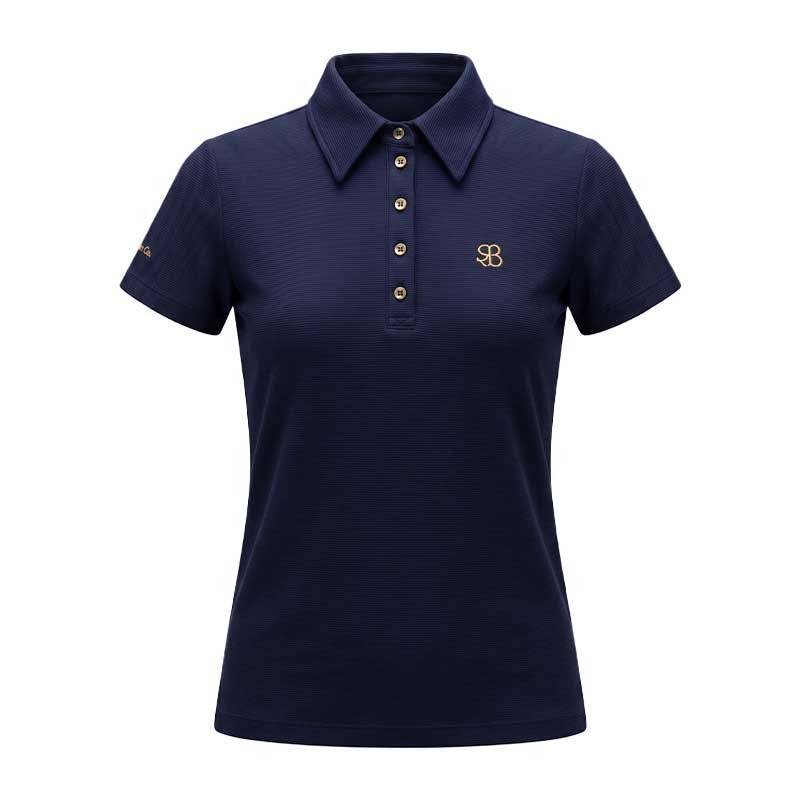 Polo Golf Femme Chiberta Aral Marine - Stretch & Détails Or