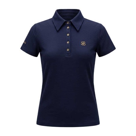 Polo Golf Femme Chiberta Aral Marine - Stretch & Détails Or