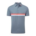 Polo Golf Homme FootJoy Double Chest Band Piqué - Gris & Corail