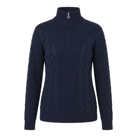 Pull de Golf Doublé Femme Daily Sports Cable LS - Marine Coupe-Vent