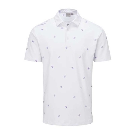 Polo de golf Ping Two Tone Blanc Lilas – Stretch & Respirant