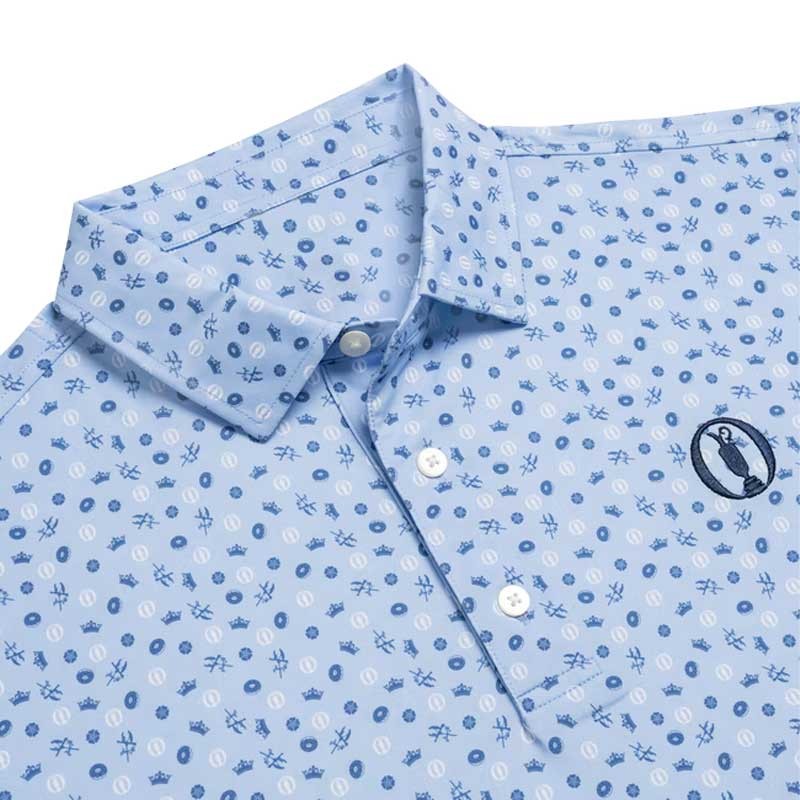 Polo FootJoy The Open Lisle – Bleu Clair | Édition Golf Officielle