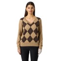 Pull col V femme Daily Sports Argyle | Route du Golf