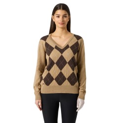 Pull col V femme Daily Sports Argyle | Route du Golf