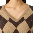 Pull col V femme Daily Sports Argyle | Route du Golf