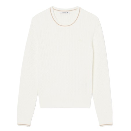 Pull Lacoste Maille Torsadée Femme AF3241-00 | Route du Golf