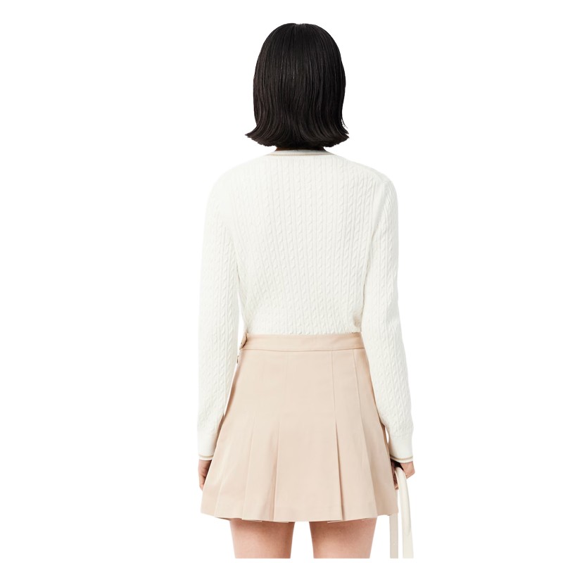 Pull Lacoste Maille Torsadée Femme AF3241-00 | Route du Golf