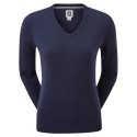 Pull Golf FootJoy Col V Femme Bleu Marine | Route du Golf