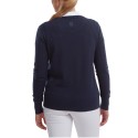 Pull Golf FootJoy Col V Femme Bleu Marine | Route du Golf