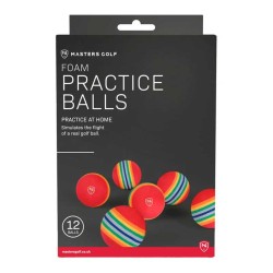 Balles entrainement Masters Stripped Foam Practice Balls Pack 12