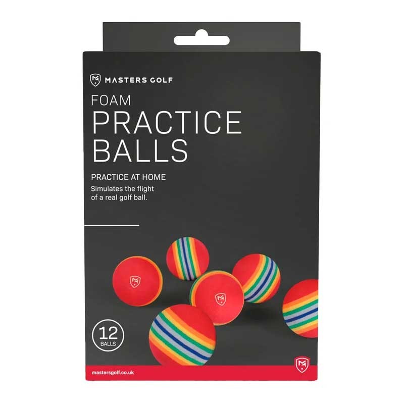 Balles entrainement Masters Stripped Foam Practice Balls Pack 12