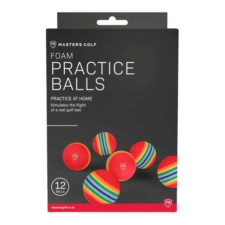 Balles entrainement Masters Stripped Foam Practice Balls Pack 12
